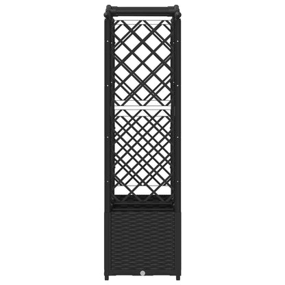 Raised Bed with Trellis and Roof Black 164 x 40 x 142 cm PP