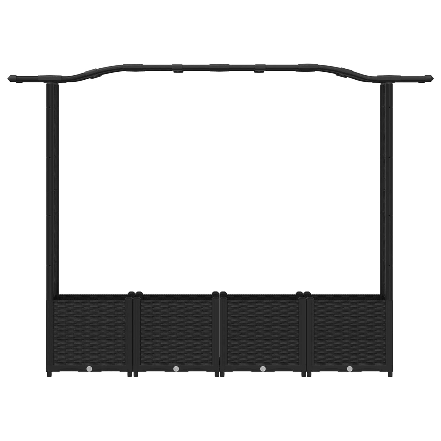 Raised Bed with Trellis and Roof Black 204 x 40 x 141 cm PP