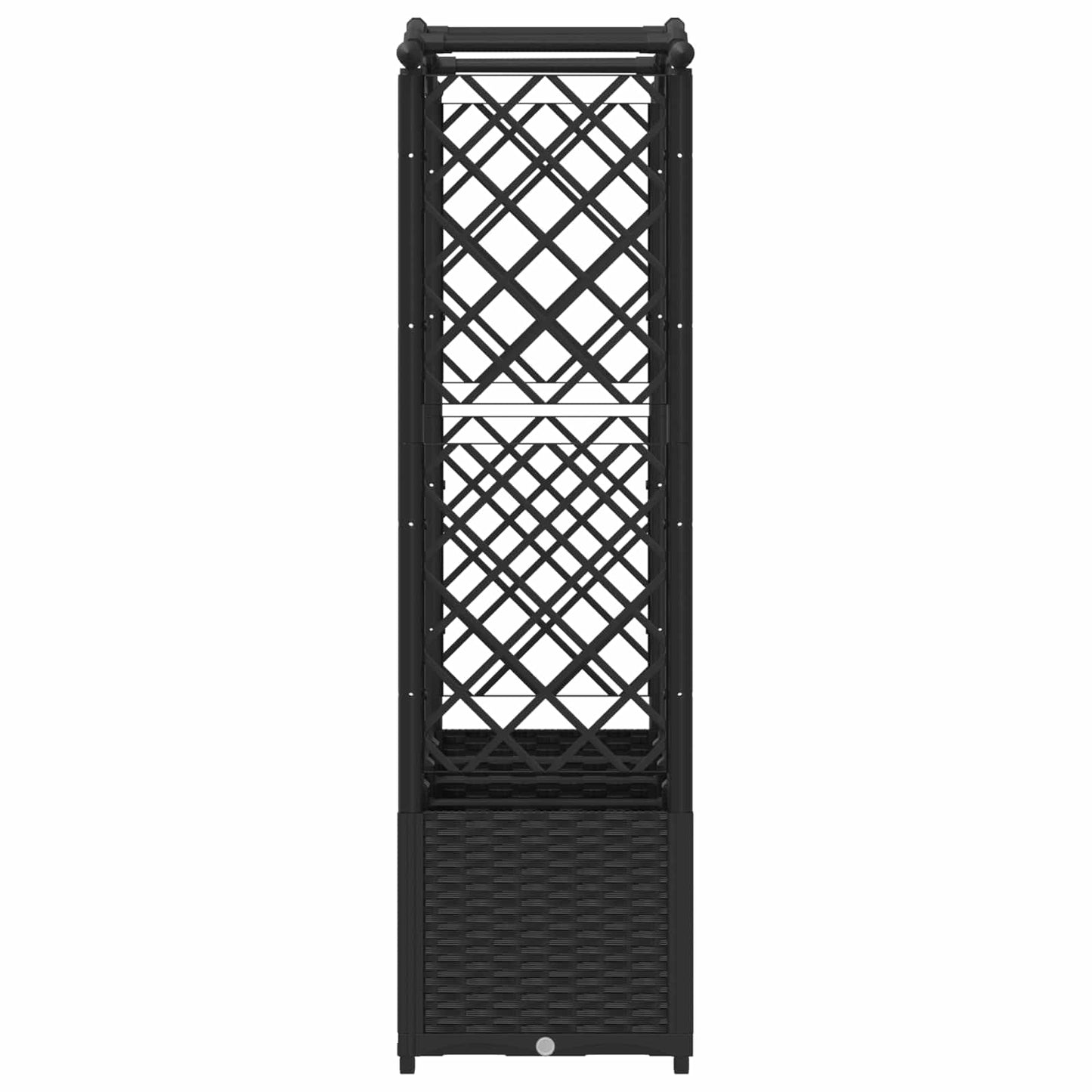 Raised Bed with Trellis and Roof Black 204 x 40 x 141 cm PP