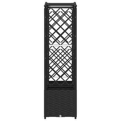 Raised Bed with Trellis and Roof Black 204 x 40 x 141 cm PP