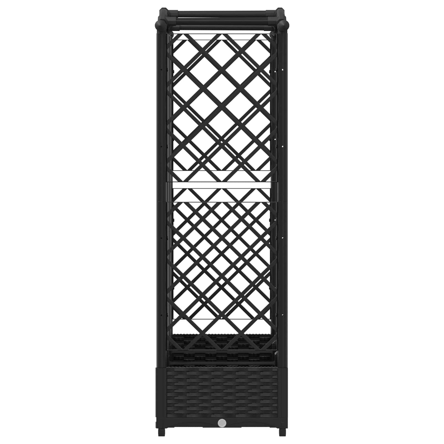 Raised Bed with Trellis and Roof Black 163 x 40 x 126 cm PP