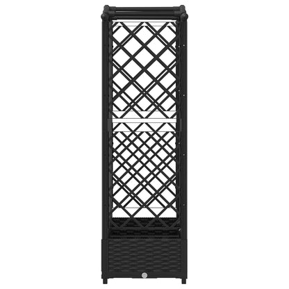 Raised Bed with Trellis and Roof Black 163 x 40 x 126 cm PP