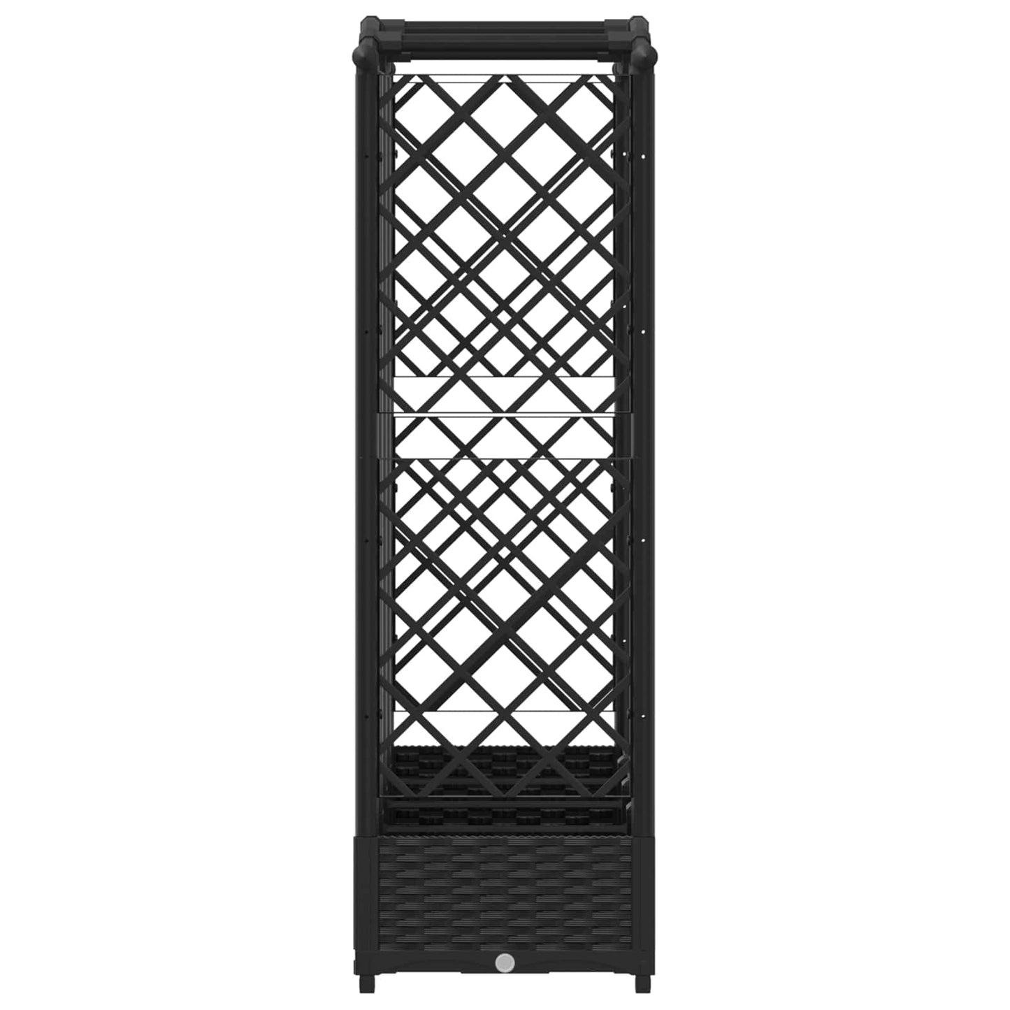Raised Bed with Trellis and Roof Black 203.5 x 40 x 125 cm PP