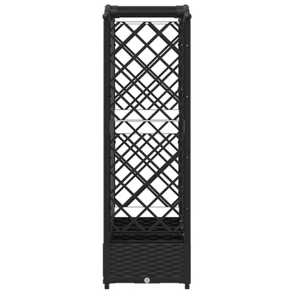 Raised Bed with Trellis and Roof Black 203.5 x 40 x 125 cm PP