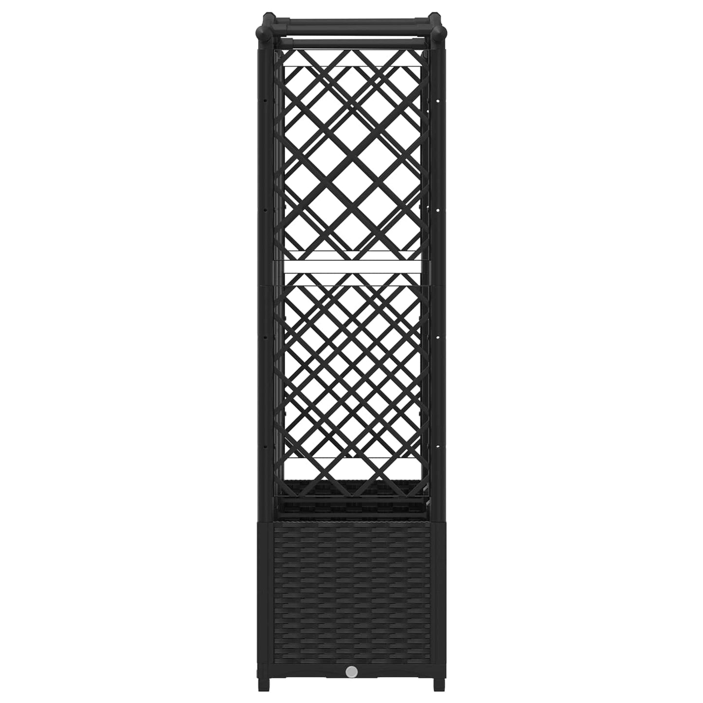 Raised Bed with Trellis and Roof Black 163 x 40 x 141 cm PP