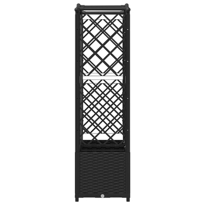 Raised Bed with Trellis and Roof Black 163 x 40 x 141 cm PP