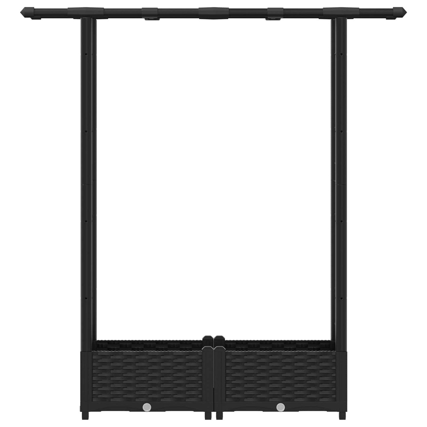 Raised Bed with Trellis and Roof Black 122.5 x 40 x 123 cm PP