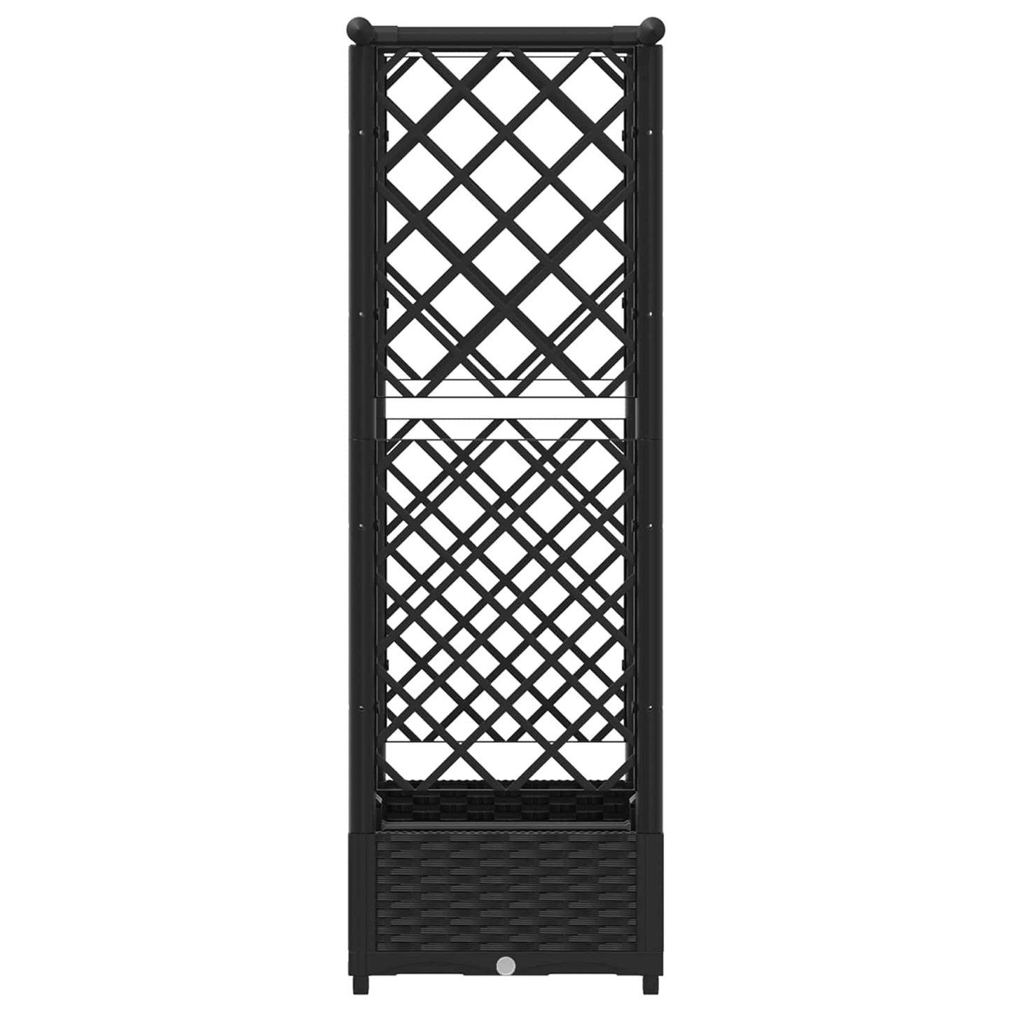 Raised Bed with Trellis and Roof Black 122.5 x 40 x 123 cm PP