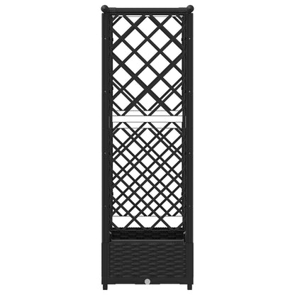 Raised Bed with Trellis and Roof Black 122.5 x 40 x 123 cm PP