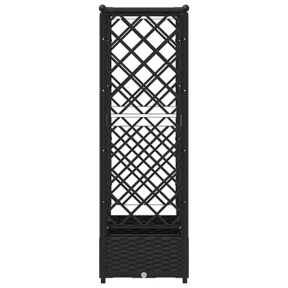 Raised Bed with Trellis and Roof Black 164 x 40 x 123 cm PP