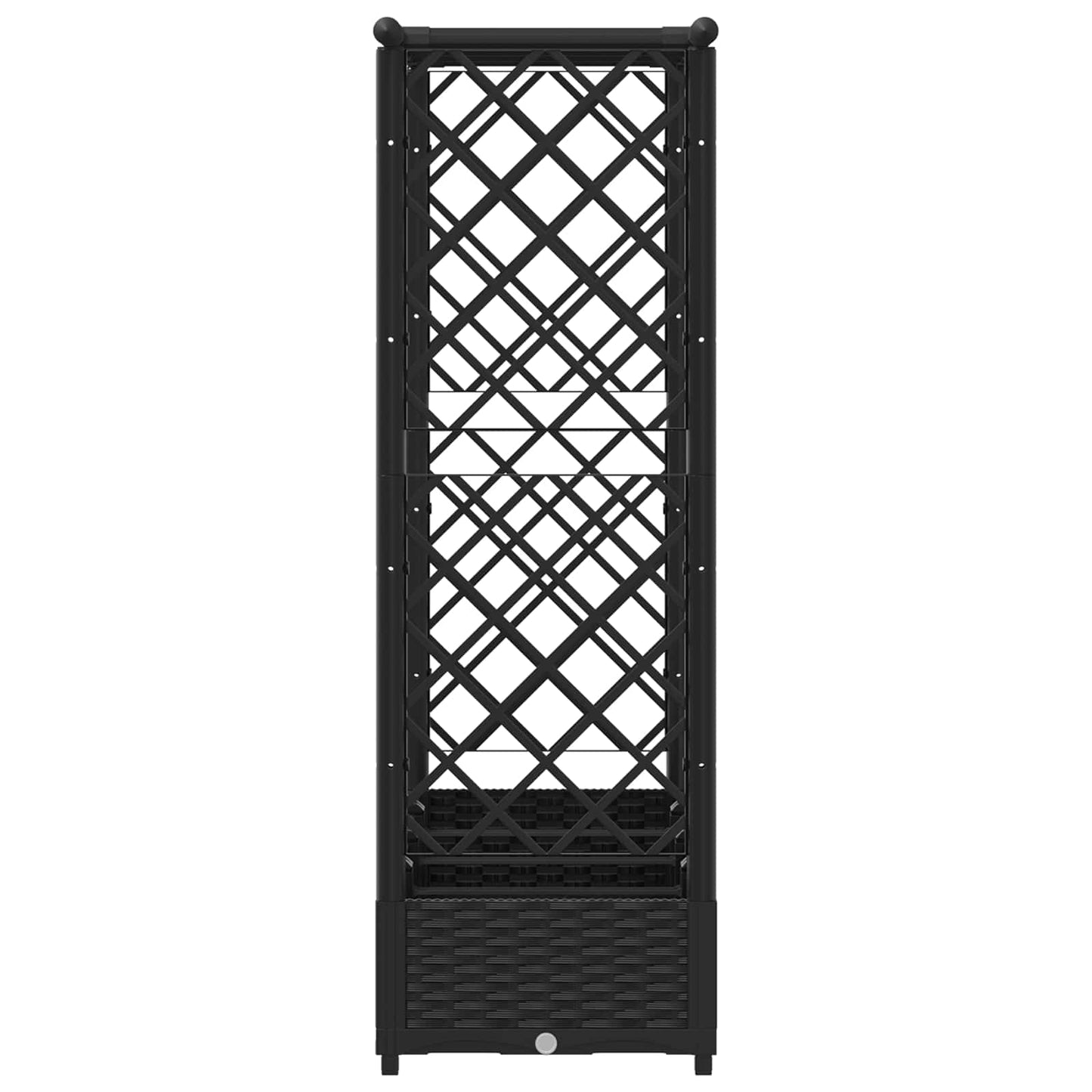 Raised Bed with Trellis and Roof Black 203 x 40 x 123 cm PP