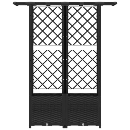 Raised Bed with Trellis and Roof Black 124.5 x 40 x 138 cm PP