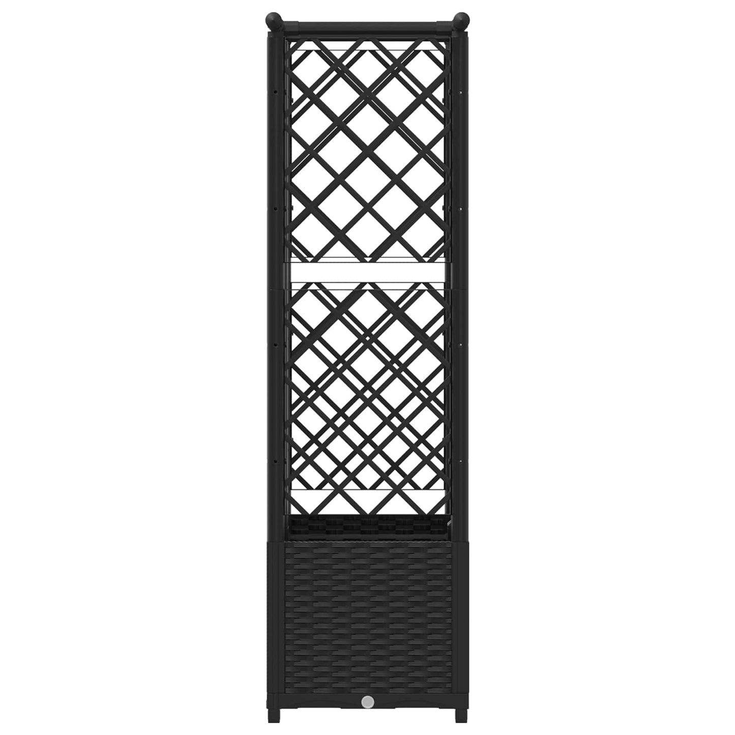 Raised Bed with Trellis and Roof Black 124.5 x 40 x 138 cm PP