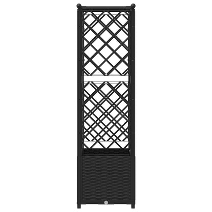 Raised Bed with Trellis and Roof Black 124.5 x 40 x 138 cm PP