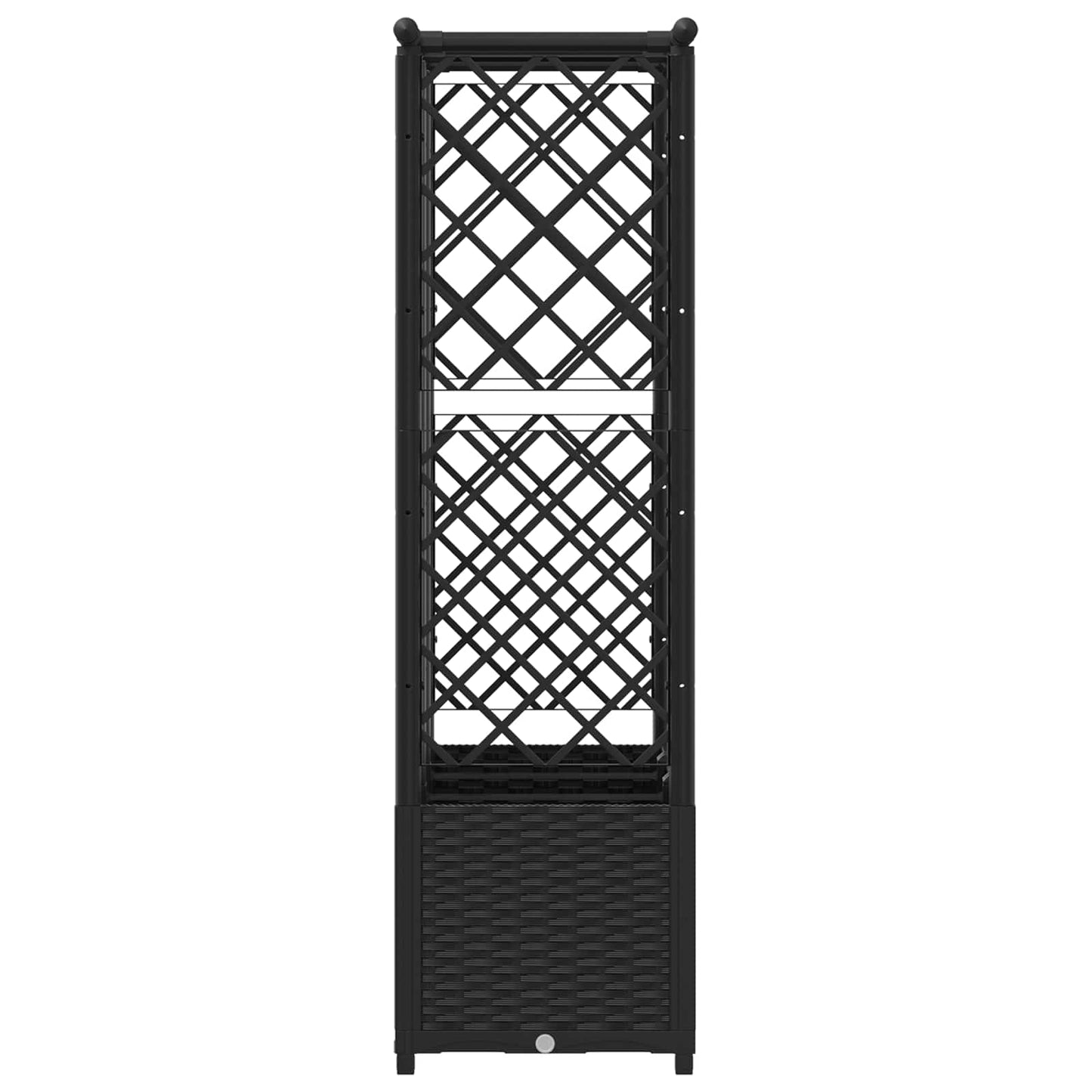 Raised Bed with Trellis and Roof Black 162.5 x 40 x 138 cm PP