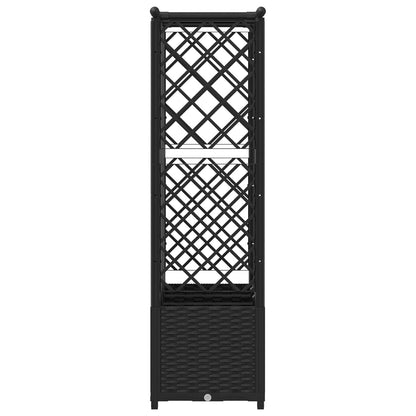 Raised Bed with Trellis and Roof Black 162.5 x 40 x 138 cm PP
