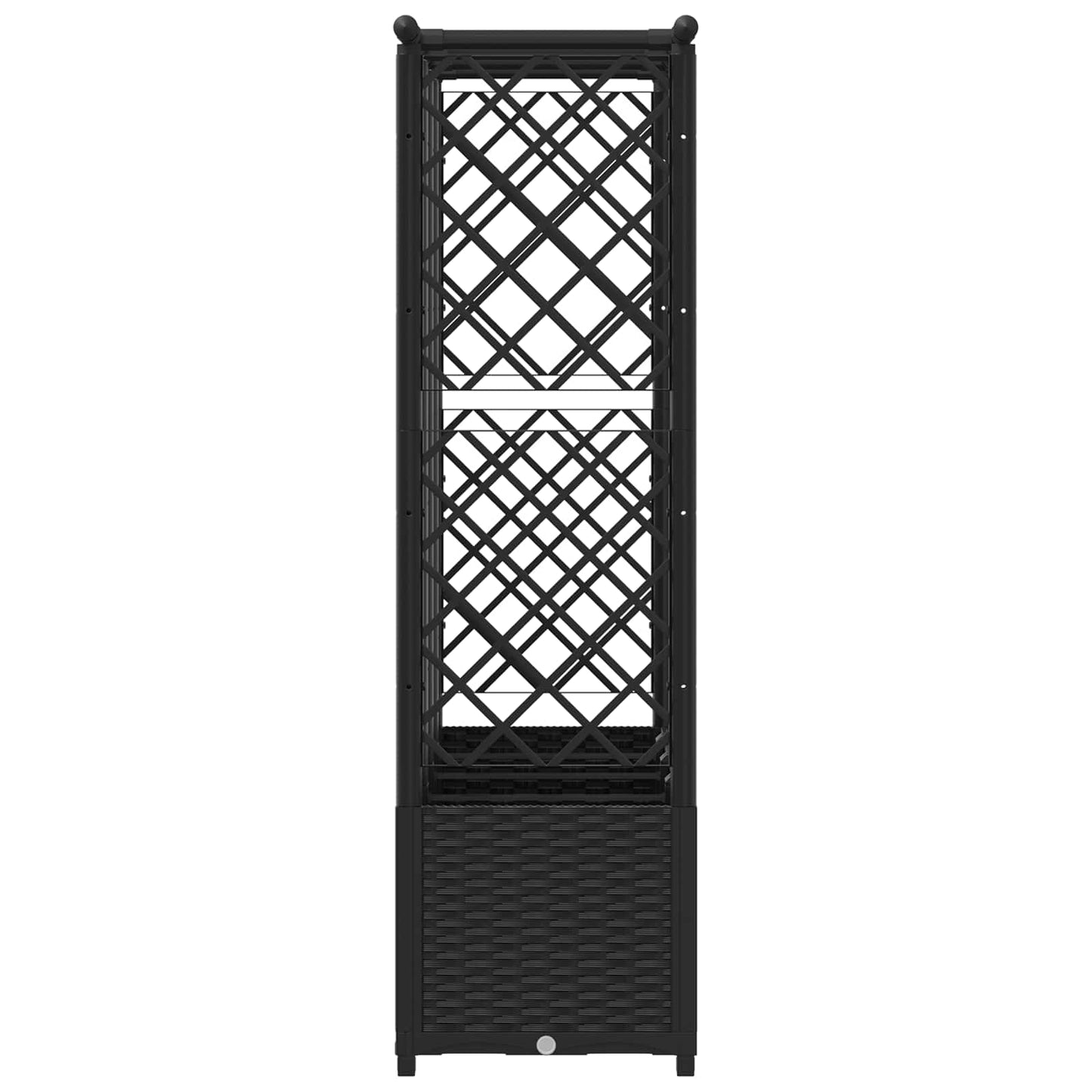 Raised Bed with Trellis and Roof Black 203 x 40 x 138 cm PP