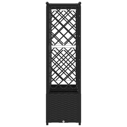 Raised Bed with Trellis and Roof Black 203 x 40 x 138 cm PP