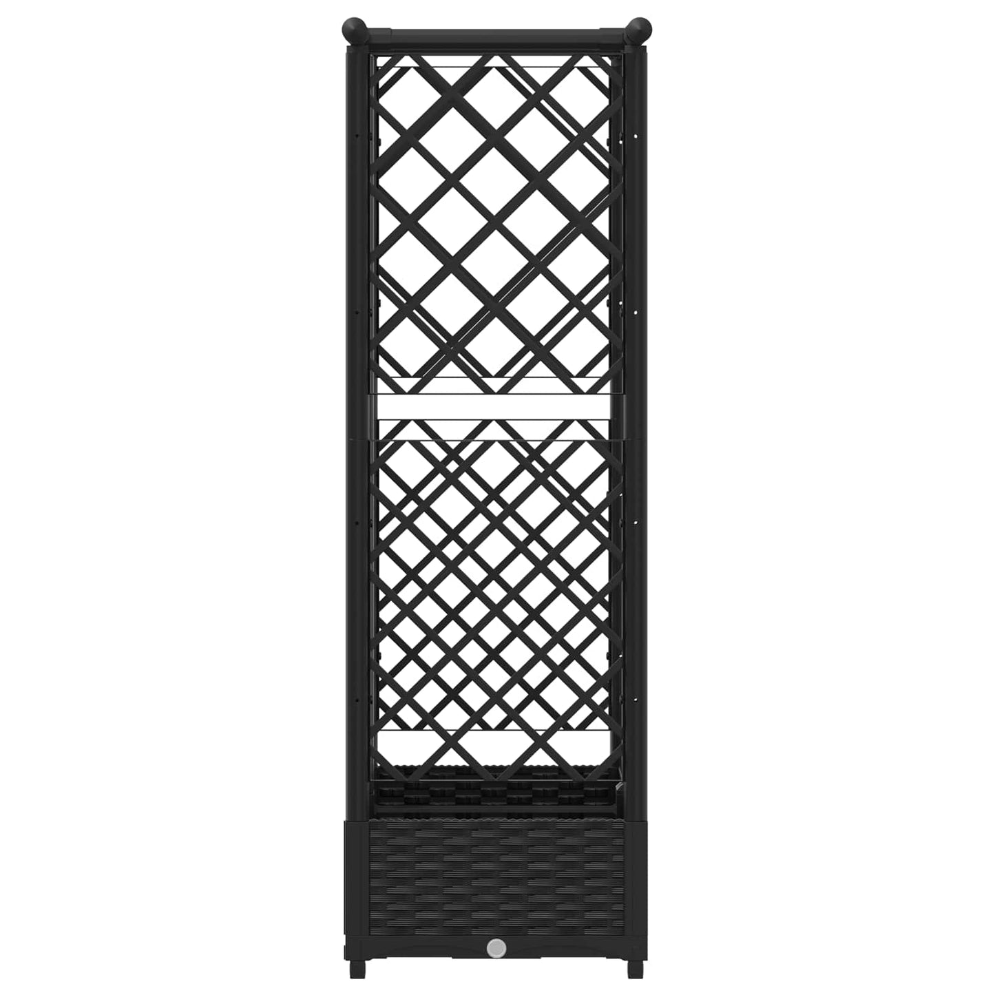 Raised Bed with Trellis and Roof Black 124 x 40 x 121 cm PP
