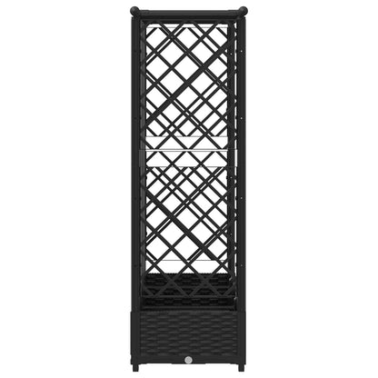 Raised Bed with Trellis and Roof Black 202.5 x 40 x 121 cm PP