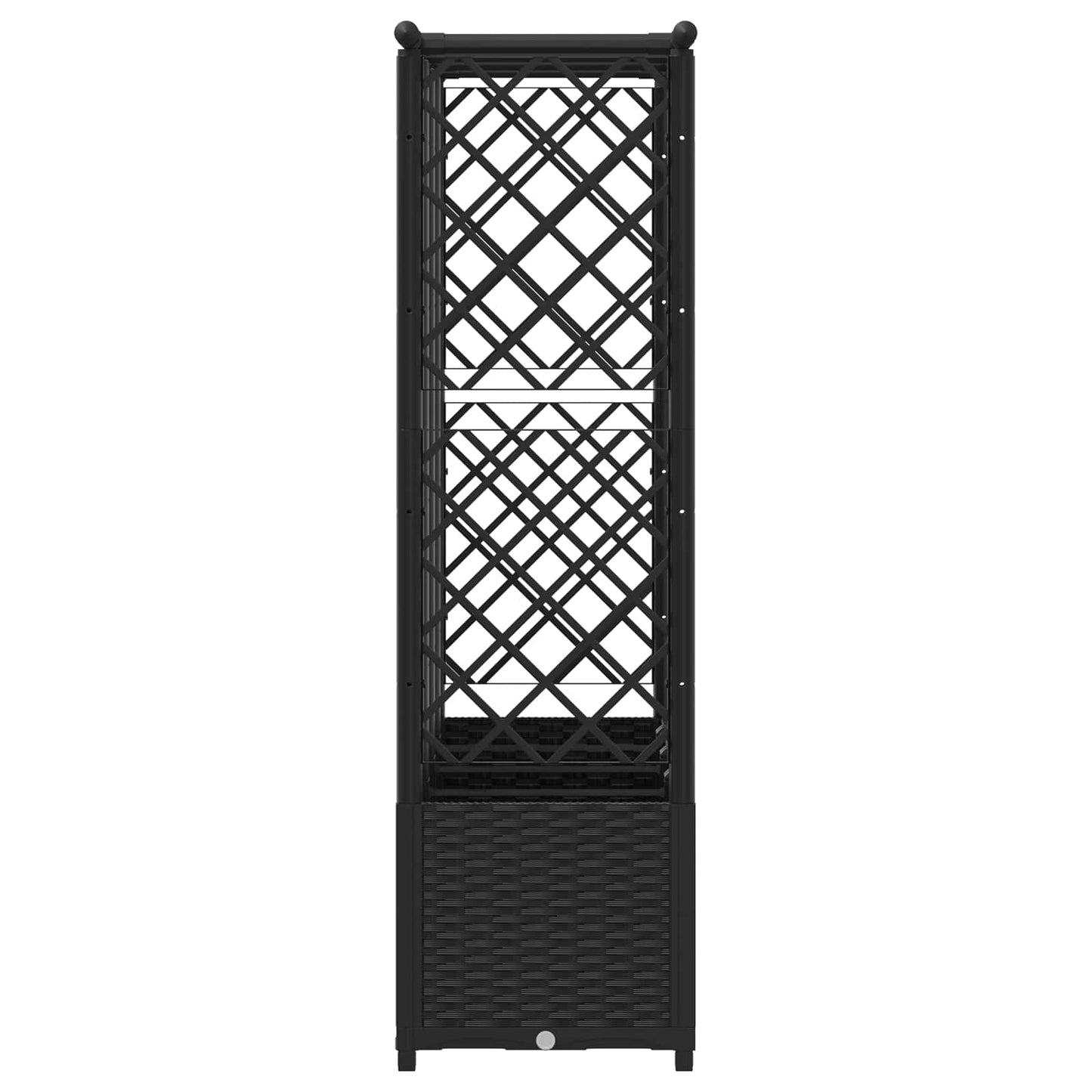 Raised Bed with Trellis and Roof Black 202 x 40 x 136 cm PP