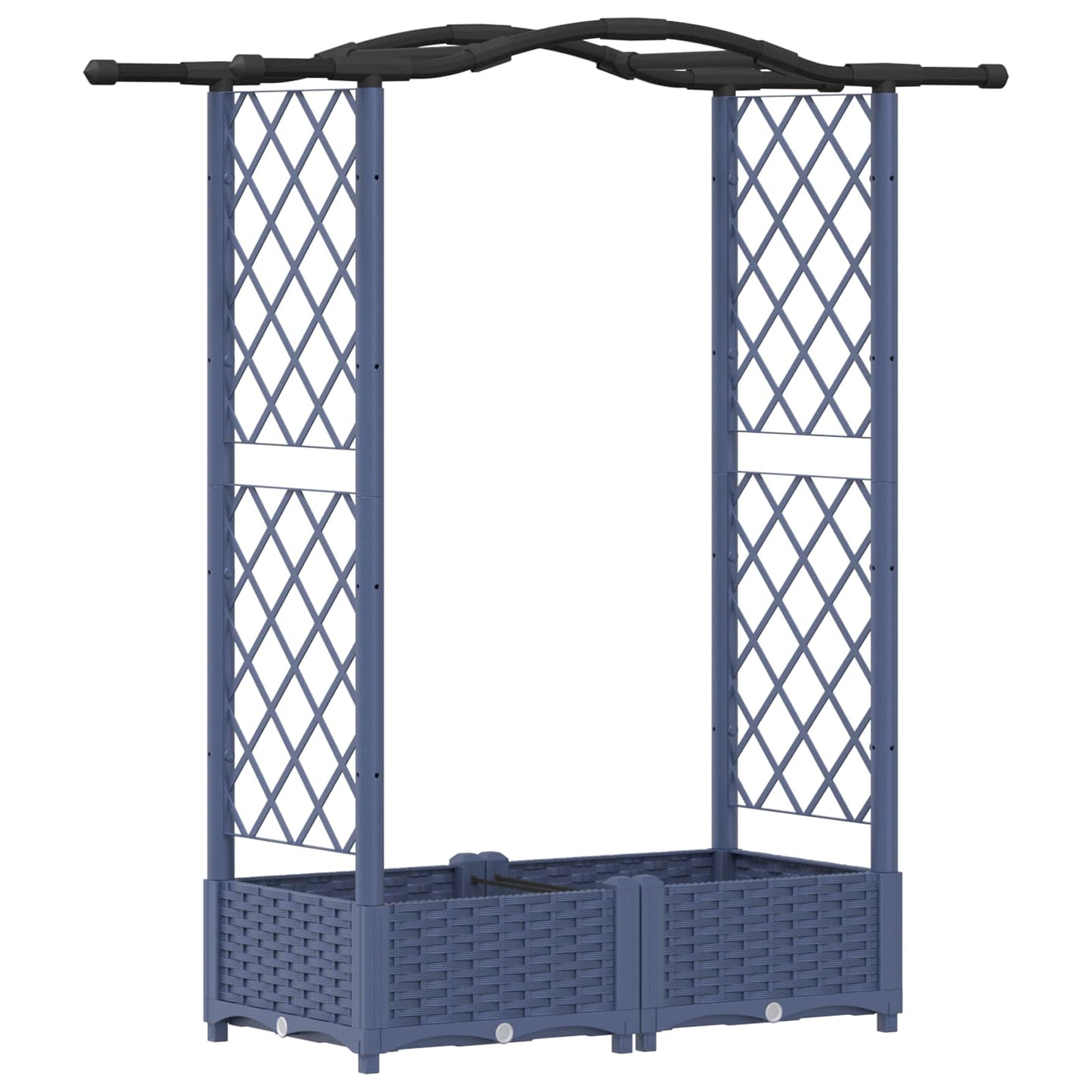 Raised Bed with Trellis and Roof Grey 124 x 40 x 125 cm PP