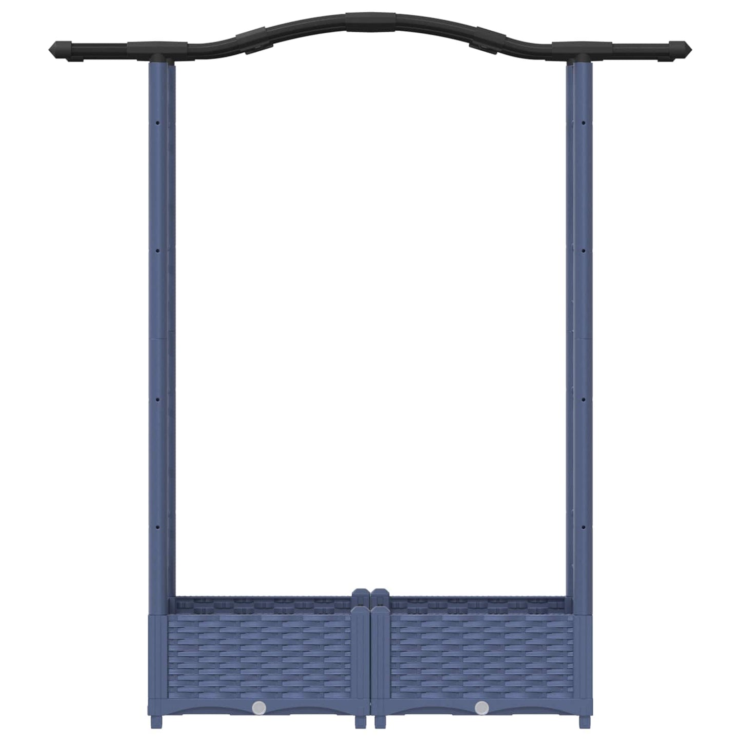 Raised Bed with Trellis and Roof Grey 124 x 40 x 125 cm PP