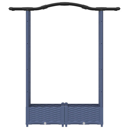 Raised Bed with Trellis and Roof Grey 124 x 40 x 125 cm PP