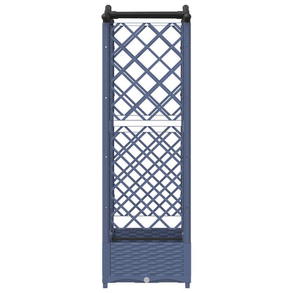 Raised Bed with Trellis and Roof Grey 124 x 40 x 125 cm PP