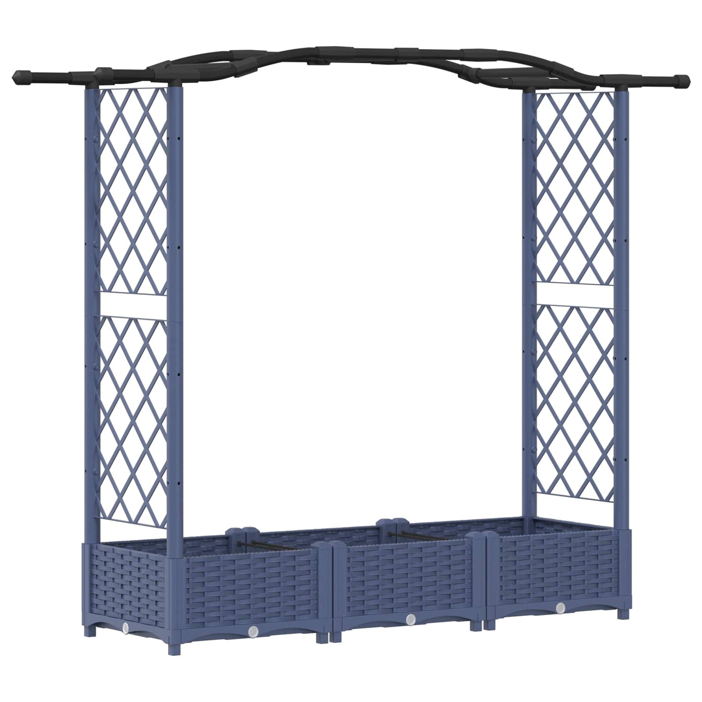Raised Bed with Trellis and Roof Grey 169 x 40 x 125 cm PP