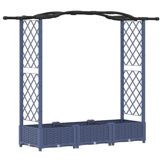 Raised Bed with Trellis and Roof Grey 169 x 40 x 123 cm PP