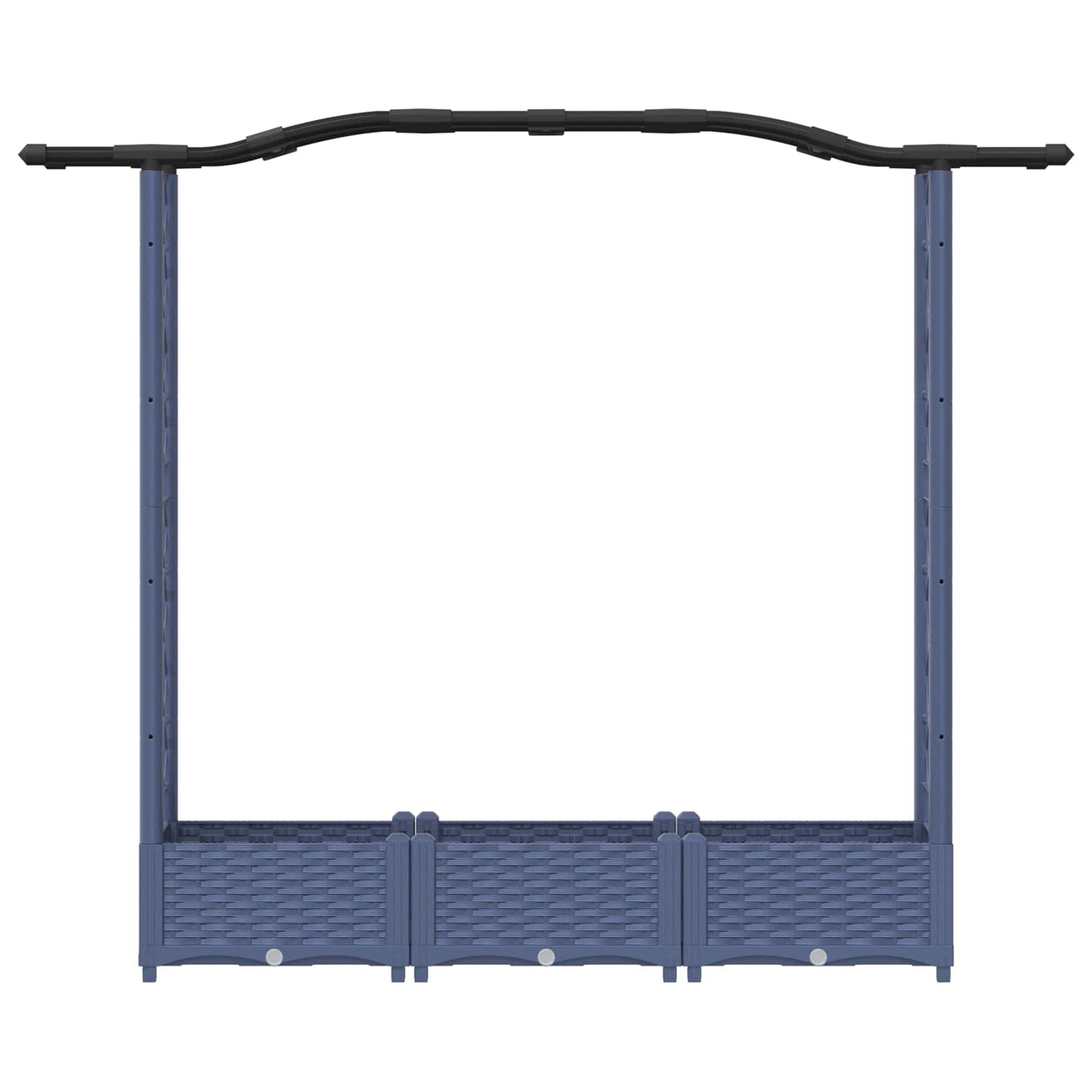Raised Bed with Trellis and Roof Grey 169 x 40 x 125 cm PP