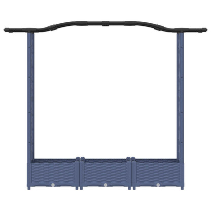 Raised Bed with Trellis and Roof Grey 169 x 40 x 125 cm PP