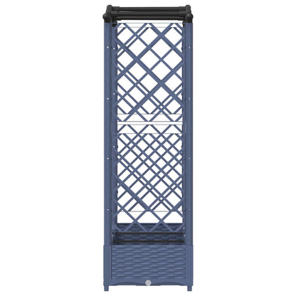 Raised Bed with Trellis and Roof Grey 169 x 40 x 125 cm PP