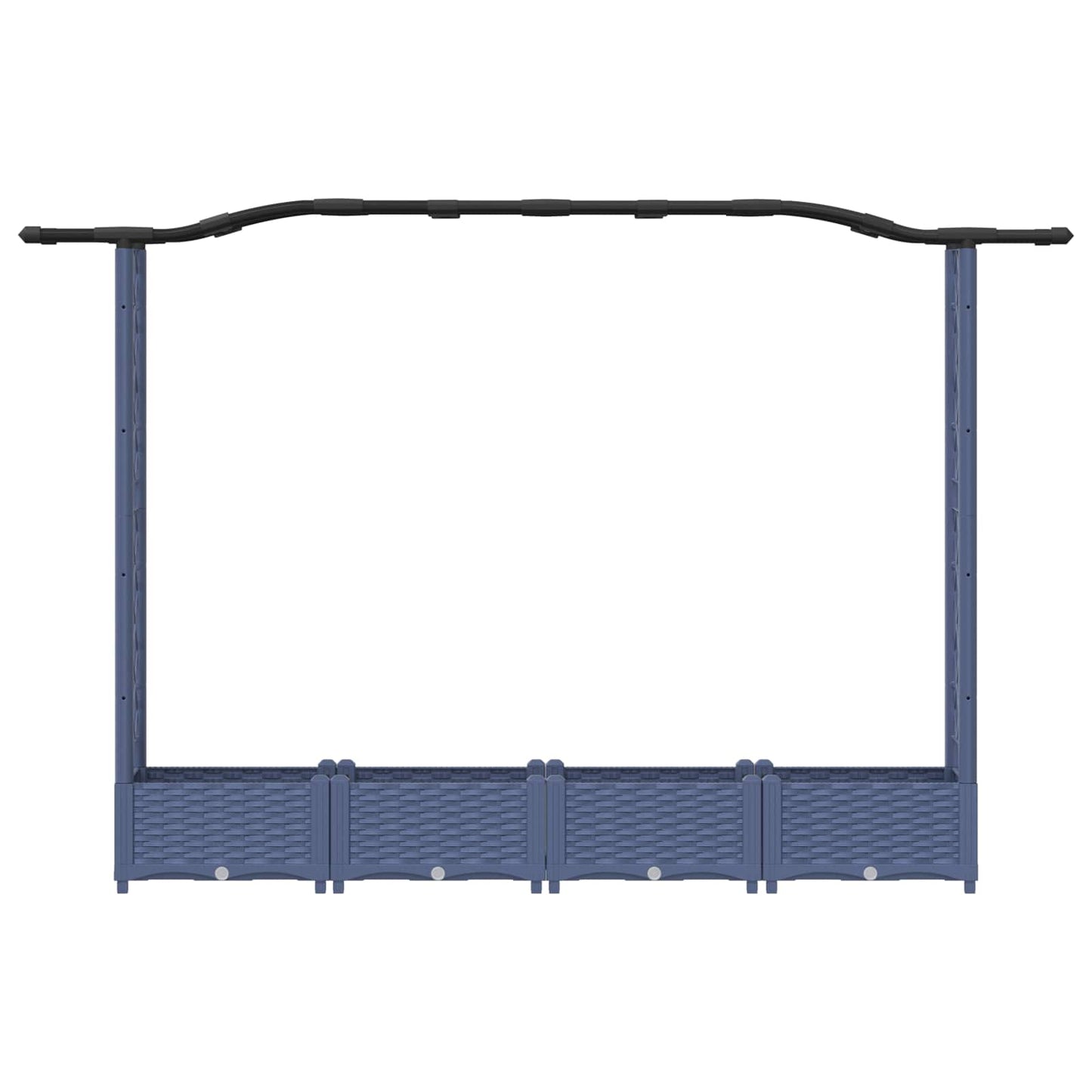 Raised Bed with Trellis and Roof Grey 207 x 40 x 126 cm PP
