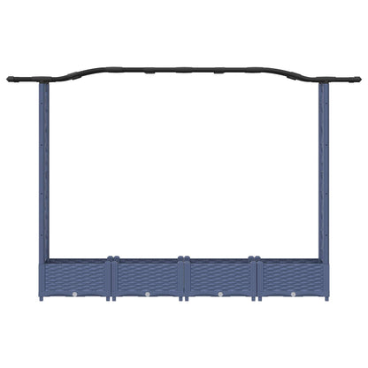 Raised Bed with Trellis and Roof Grey 207 x 40 x 126 cm PP