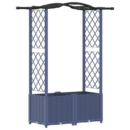 Raised Bed with Trellis and Roof Grey 125 x 40 x 138 cm PP