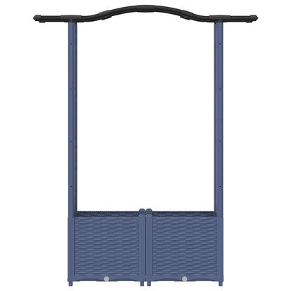 Raised Bed with Trellis and Roof Grey 125 x 40 x 138 cm PP