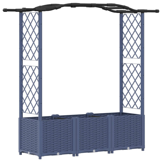 Raised Bed with Trellis and Roof Grey 164 x 40 x 138 cm PP