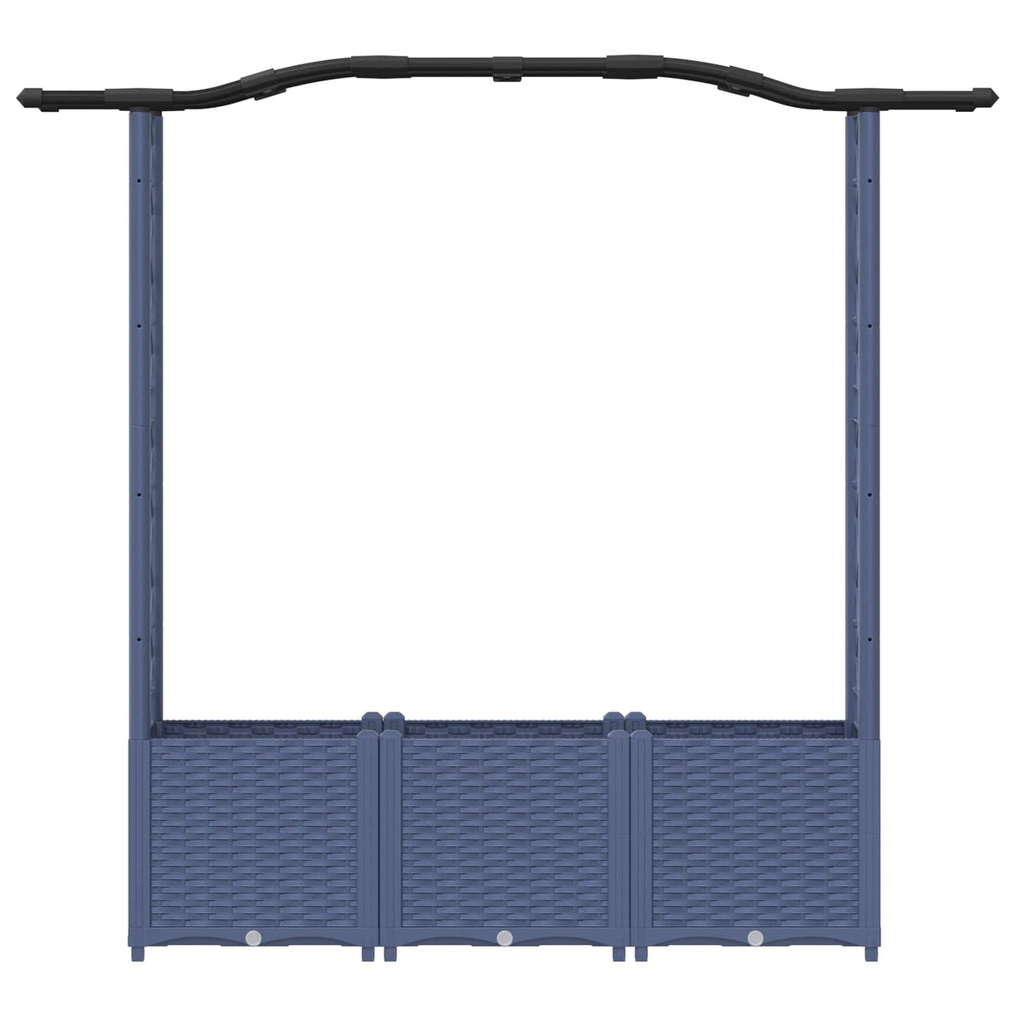 Raised Bed with Trellis and Roof Grey 164 x 40 x 142 cm PP