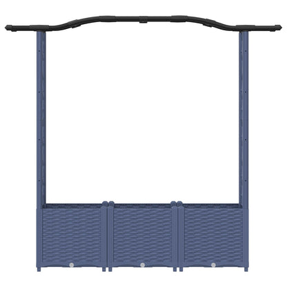 Raised Bed with Trellis and Roof Grey 164 x 40 x 142 cm PP