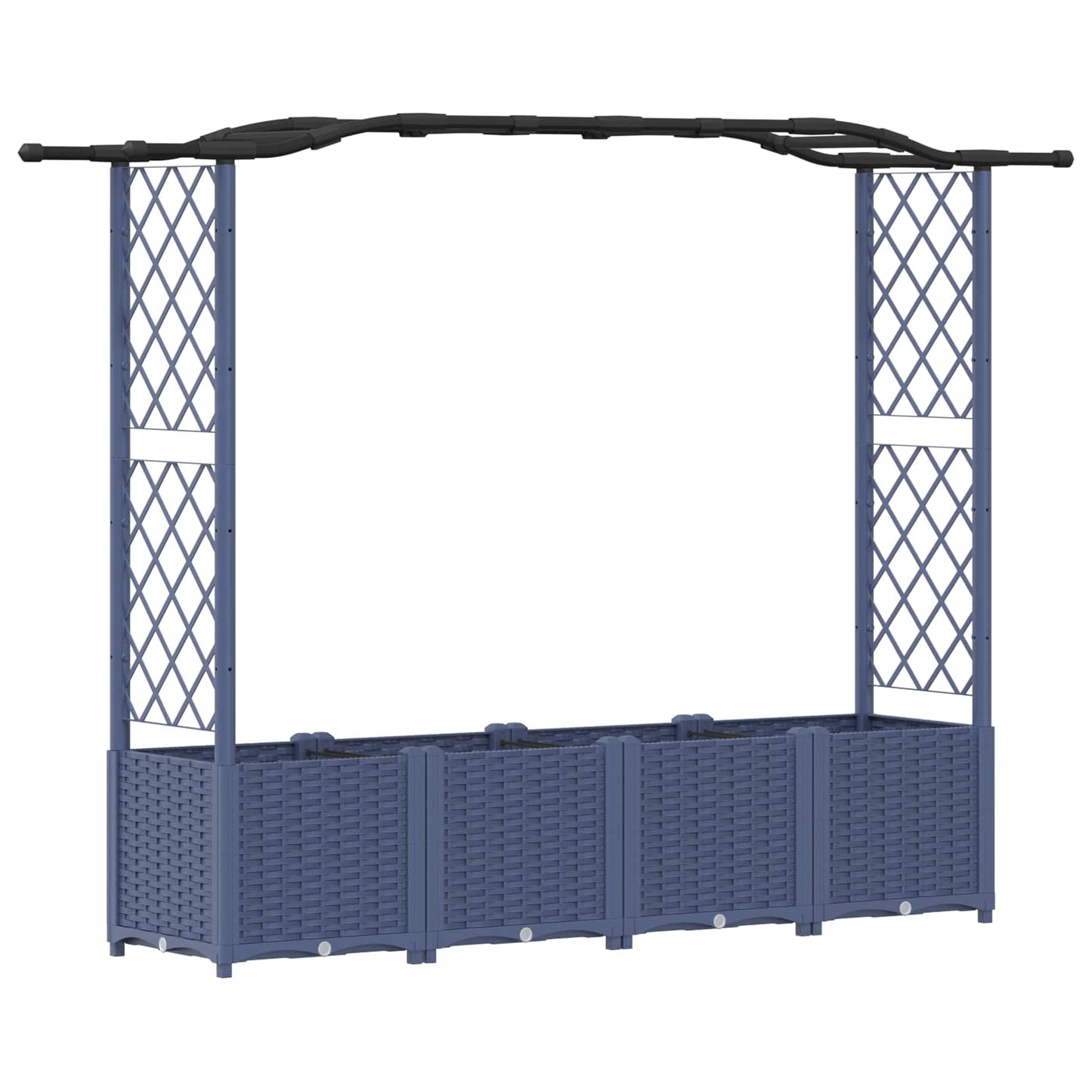 Raised Bed with Trellis and Roof Grey 204 x 40 x 141 cm PP