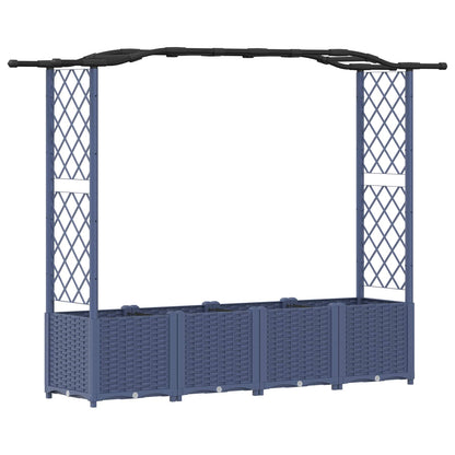 Raised Bed with Trellis and Roof Grey 204 x 40 x 141 cm PP