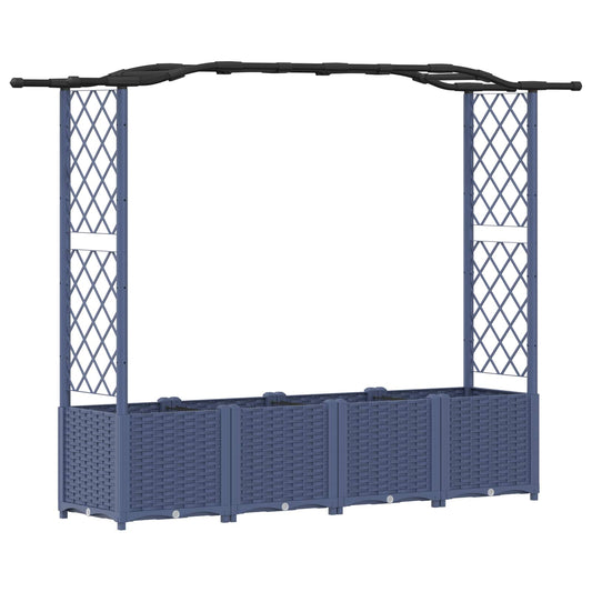 Raised Bed with Trellis and Roof Grey 204 x 40 x 138 cm PP