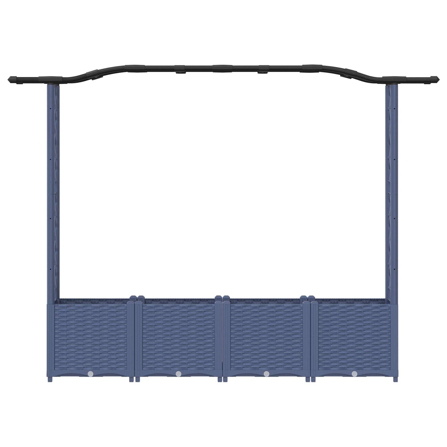 Raised Bed with Trellis and Roof Grey 204 x 40 x 141 cm PP