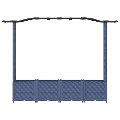 Raised Bed with Trellis and Roof Grey 204 x 40 x 141 cm PP