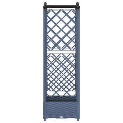 Raised Bed with Trellis and Roof Grey 124 x 40 x 126 cm PP