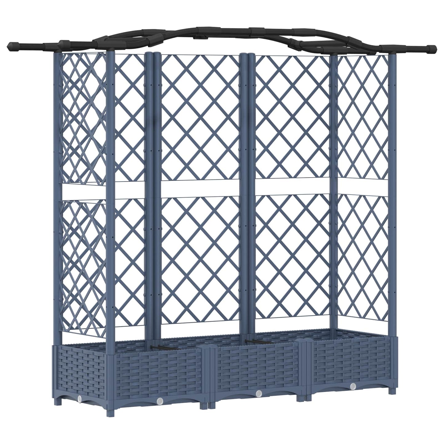 Raised Bed with Trellis and Roof Grey 163 x 40 x 126 cm PP