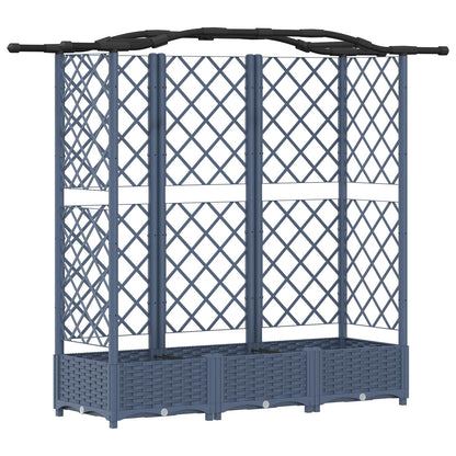 Raised Bed with Trellis and Roof Grey 163 x 40 x 126 cm PP