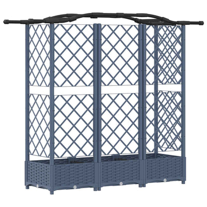 Raised Bed with Trellis and Roof Grey 163 x 40 x 126 cm PP